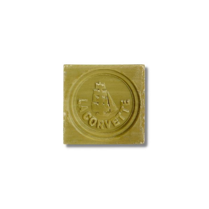 cube savon de Marseille, savon olive écologique, La Corvette, soin naturel, tradition marseillaise, respect environnemental, soin doux.